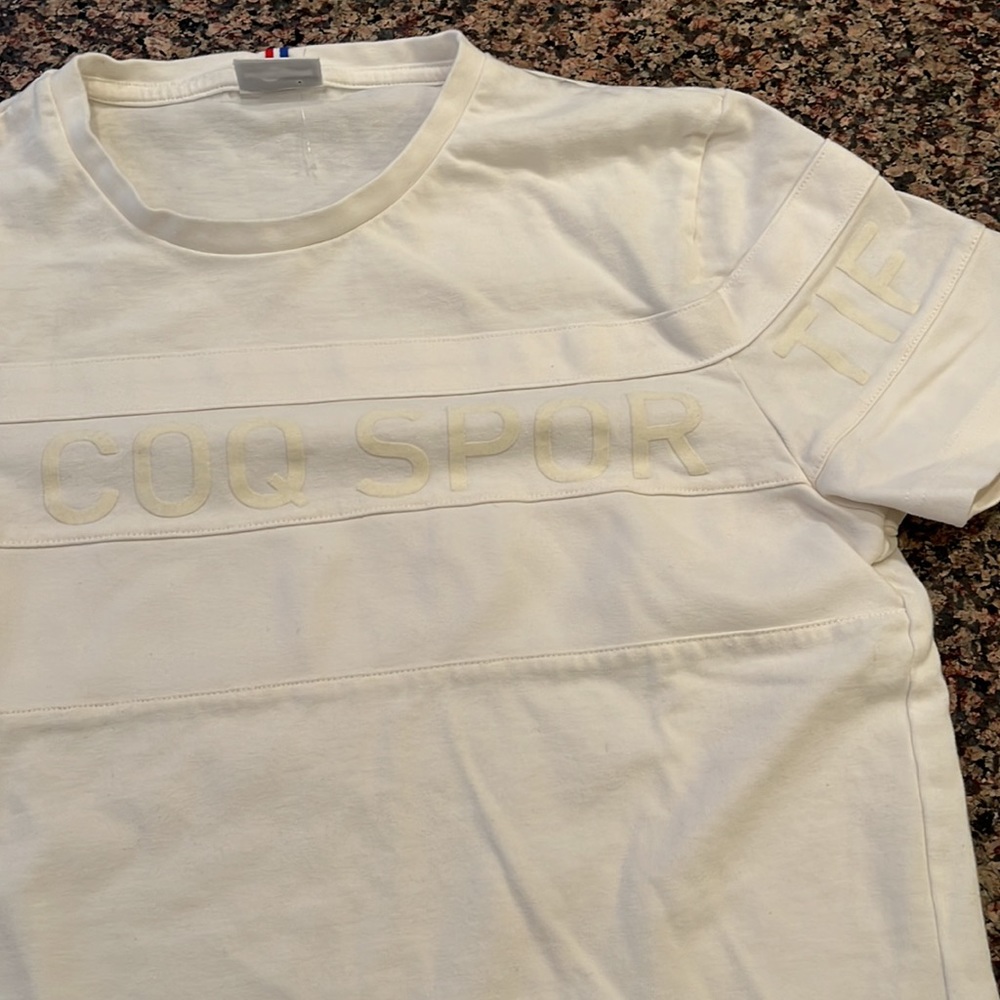 Le Coq Sportif heavy twill cotton tee Mens Vintage branding across chest